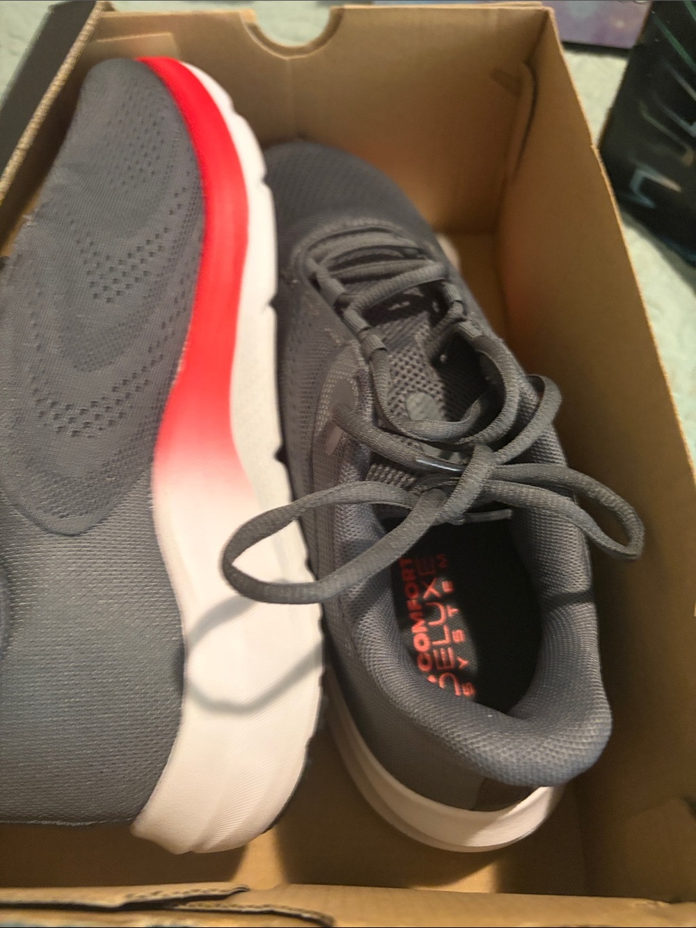 Under Armour Gray with Red Accent Charged Pursuit 4 Running Shoes - Mens 10.5 - Picture 1 of 3